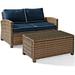 Bradenton 2 Piece Outdoor Wicker Seating Set - Navy