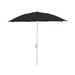 9 ft. Oct 6 Rib Crank White with Black Spun Poly Canopy Patio Umbrella