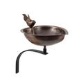 Heart Shaped Birdbath with Wall Mount Bracket Copper