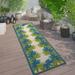 World Rug Gallery Tropical Floral Border Flatweave Indoor/Outdoor Area Rug Green - 2 x7 Runner