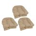 16 in. Spun Polyester Solid Outdoor U-Shaped Tufted Chair Cushions Sandstone - Set of 6