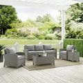 Bradenton Outdoor Wicker Sofa Conversation Set Grey - 5 Piece