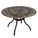48 in. Ornate Traditional Outdoor Mesh Lattice Aluminium Round Dining Table Bronze