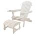 35 x 32 x 28 in. Foldable Chair with Cup Holder & Ottoman White
