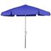 7.5 ft. 6 Rib Crank Bright Aluminum Hex Garden Umbrella with Pacific Blue Vinyl Coated Weave Canopy