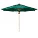 7.5 ft. White Aluminum Pole Acrylic Market Push Up Umbrella Forest Green Canopy