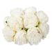 TETOU 2pack 10Heads Artificial Peony Silk Flower Fake Peony Bouquet for Wedding Party Decor - Cream White