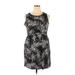 New Directions Casual Dress - Mini Crew Neck Sleeveless: Black Dresses - Women's Size X-Large Petite