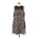 Slate & Willow Casual Dress - Shift Crew Neck Sleeveless: Pink Floral Dresses - Women's Size Medium