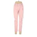 MICHAEL Michael Kors Jeggings - Mid/Reg Rise Straight Leg Boyfriend: Pink Bottoms - Women's Size 10 - Dark Wash