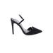 Express Heels: Slip-on Stilleto Cocktail Party Black Solid Shoes - Women's Size 7 1/2 - Pointed Toe