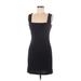 Shein Casual Dress - Sheath Square Sleeveless: Black Print Dresses - Women's Size Medium