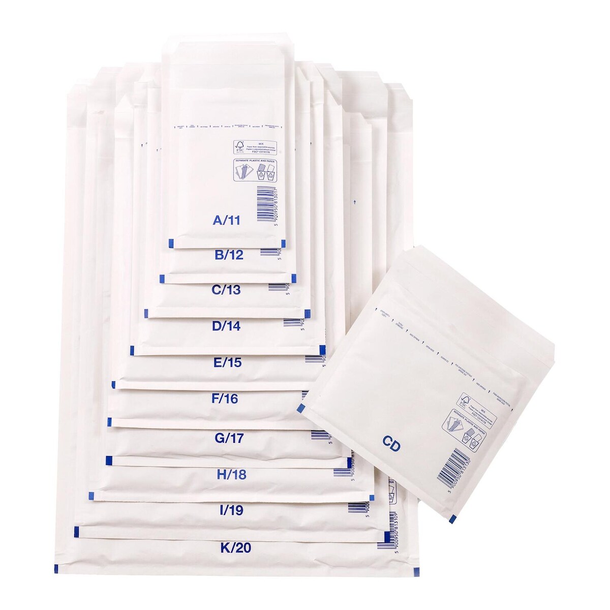 VEPATIM 100x Luftpolstertaschen 215x265mm Gr. 5 (E/15) FSC weiß für B5+ Image