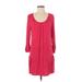 LOGO by Lori Goldstein Casual Dress: Red Dresses - Women's Size Small