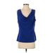 Calvin Klein Sleeveless Blouse: Blue Tops - Women's Size P
