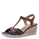 s.Oliver Damen Sandalen mit Keilabsatz Sommer, Blau (Denim), 41