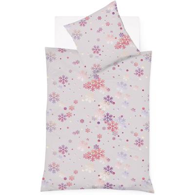 Bettwäsche FLEURESSE "Aspen 4375", rosa (rosa, grau), B/L: 155cm x 200cm, , Feinbiber, B/L: 80cm x 80cm, Feinbiber, Obermaterial: 100% Baumwolle, Bettwäsche, Feinbiber, Baumwolle, in Gr. 135x200, 155x220, 200x200cm Image