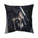 Vintage Cutlery Indoor/Outdoor Square Throw Pillow Cover Polyester Begin Edition International Inc | 17.25 H x 17.25 W x 4.5 D in | Wayfair