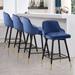 Everly Quinn Swivel Velvet Upholstered Counter & Bar Stool Velvet in Blue | 39 H x 20.3 W x 20.3 D in | Wayfair 24270B3A3E4548B7817CC49630A2C8BF