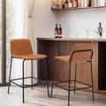 Trent Austin Design® Olivier Bar Stool Upholstered/Leather/Metal/Faux leather in Brown | 32.7 H x 17.72 W x 19.9 D in | Wayfair