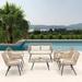 Bay Isle Home™ Cuesta Rattan Sofa Seating Group w/ Cushions Synthetic Wicker/All - Weather Wicker/Wicker/Rattan in White | Outdoor Furniture | Wayfair