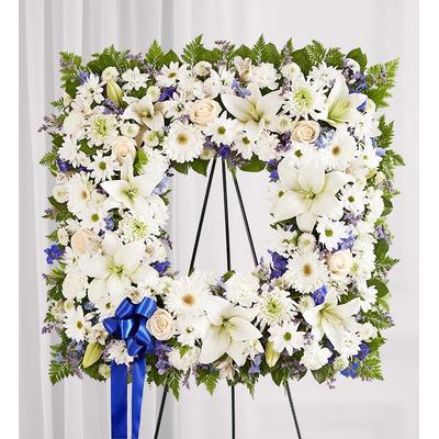 1-800-Flowers Flower Delivery Sentimental Solace Wreath - Blue & White