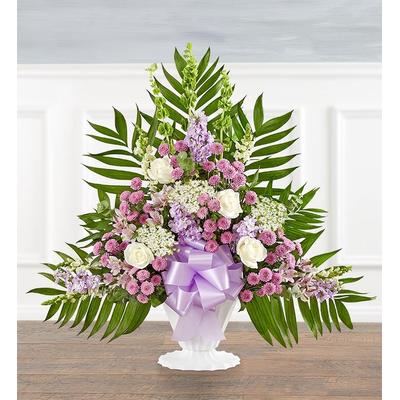 1-800-Flowers Flower Delivery Tranquility Floor Basket - Lavender & White Medium