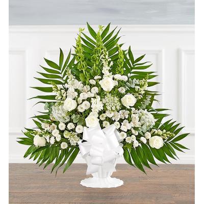 1-800-Flowers Flower Delivery Tranquility Floor Basket - All White Medium