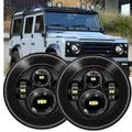 Phare Led rond noir de 7 pouces 80W pour Land Rover Defender Lada Niva 4X4 accessoires urbains