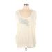 Calvin Klein Short Sleeve Top Ivory Plunge Tops - Women's Size Large