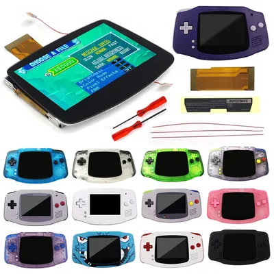 Hispeedido-Kit de pixels rétro rétroéclairés GBA rétroéclairage Regional GameBoy Advance boîtier