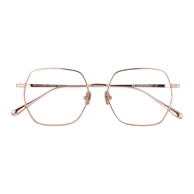 Unisex s square Rose Gold Titanium Prescription eyeglasses - Eyebuydirect s Holistic