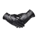 GOURS Winter Real Leather Gloves Men Black Genuine Goatskin Gloves Fleece Lined Warm Fashion Driving