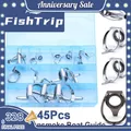 FishTrip Heavy Boat Rod Guides Repair Kit Saltwater Double-foot Sea Fishing Rod Guides Stainless