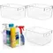 Refrigerator Organizer Clear Pantry Fridge Bins Household Plastic Food Storage Basket with Cutout