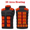 Unisex Warm Heated Vest Lightweight Electric Heating Gilet 23 Heating Zone USB Charging for Outdoor