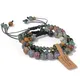 Indian Agate Beaded Bracelets Trendy Adjustable Natural Stone Tiger Eye Amazonites Balance Bracelets