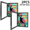 3Pcs A4 Children Art Frame Sets Size Wooden Replaceable Photo Display for Poster Photo Drawing