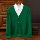 Plus Size M-5XL Kaschmir Cardigan Sweater Herren einfarbig gestrickt V-Ausschnitt warme Wolle