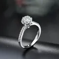 Kcrlp koreanische Mode Kristall 925 Sterling Silber Diamantring für Frau schönen Moissan ite Ring