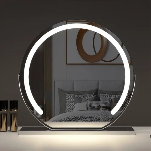 Kosmetik spiegel mit Lichtern LED runder Schmink spiegel für Schlafzimmer mit 15-facher Vergrößerung
