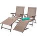 Set of 2 Outdoor Patio Adjustable Reclining Folding Chaise Lounge Chairs