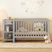 Crib with Changing Table, Convertible into Full Size Platform Bed