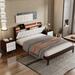 3-Pieces Queen Size Wood Platform Bed Bedroom Sets