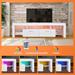 Modern LED TV Stand Wood TV Console with High Glossy and 2 Shelves Entertainment Center for Gaming, Living Room, White