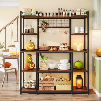55" Large Bakers Rack, 5 Tiers Kitchen Hutch Microwave Stand