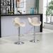 Modern Velvet Upholstered Bar Chairs Adjustable Counter Height, Swivel Bar Stools Set of 2 with Footrest for Dining Room