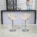 Modern Velvet Upholstered Bar Chairs Adjustable Counter Height, Swivel Bar Stools Set of 2 with Footrest for Dining Room