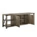 TV Stand Wood Metal TV Console Industrial Entertainment Center w/ Storage Cabinets and Shelves/ Display Cabinet/ Plant Stands