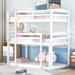 Twin Size Triple Bunk Bed Can Be Divided into Low Loft Bed and Bunk Bed with Safety Guardrail for Multi-Child Families